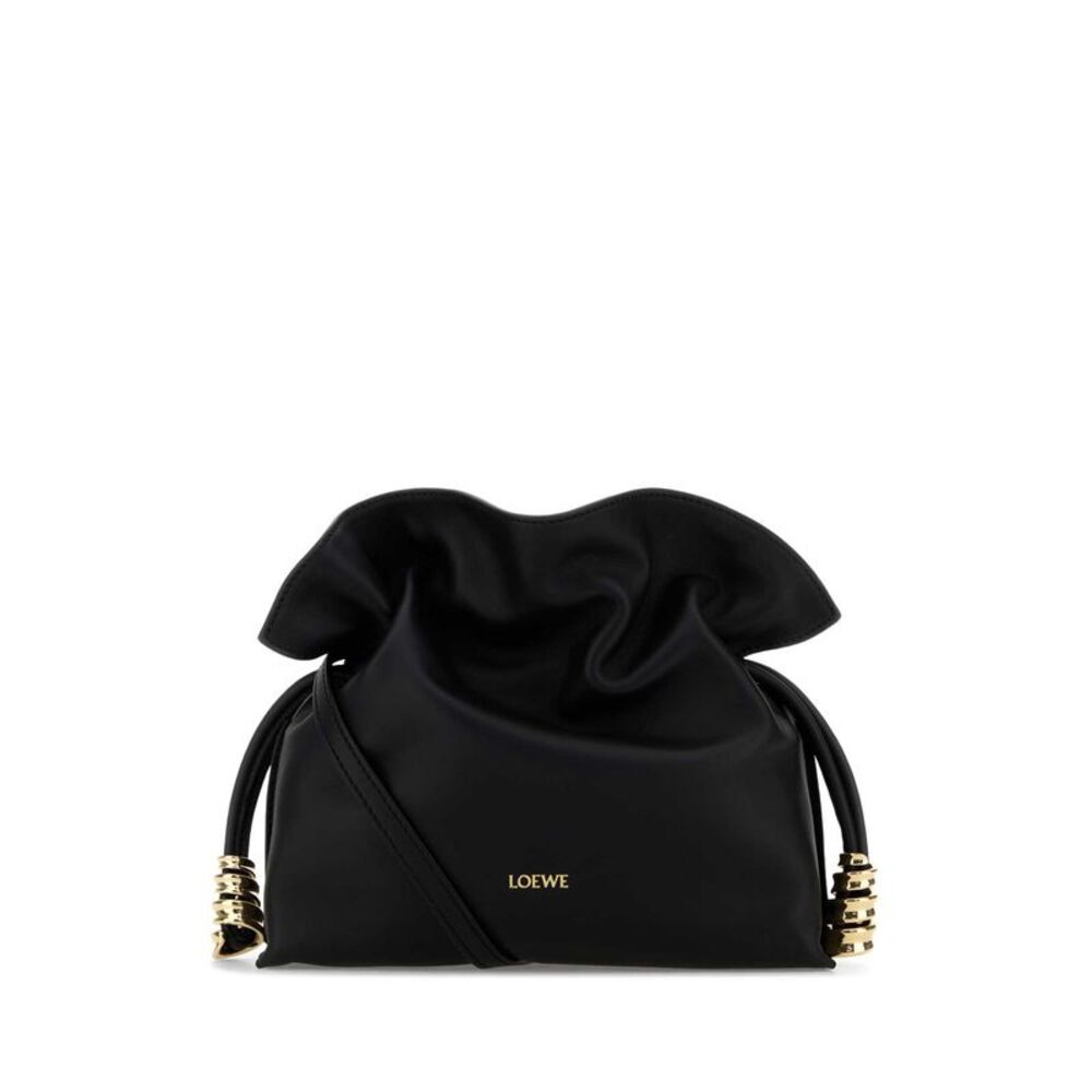 Loewe Women Black Leather Mini Coil Flamenco Clutch - Picture 1 of 2